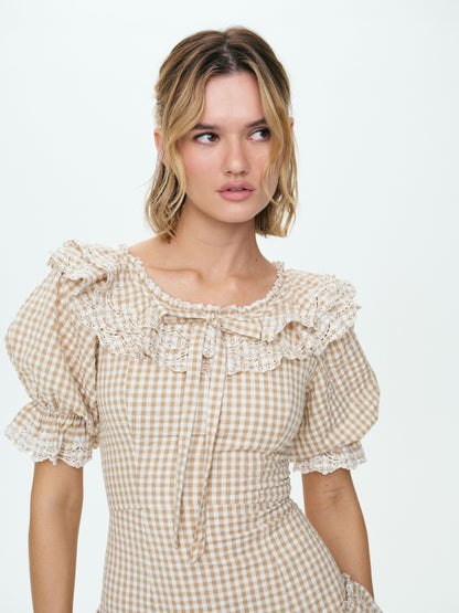 For Love & Lemons Bradford Gingham Mini Dress