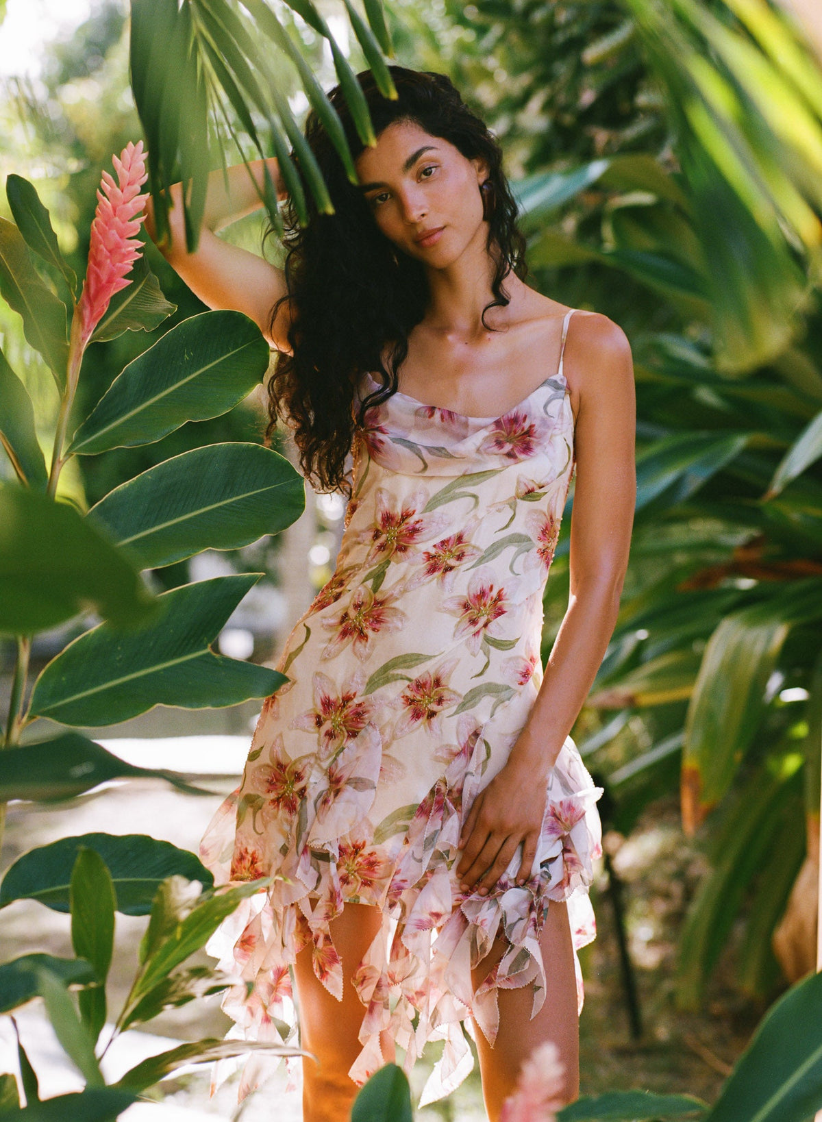 For Love & Lemons Sunrise Lily Beaded Mini Dress