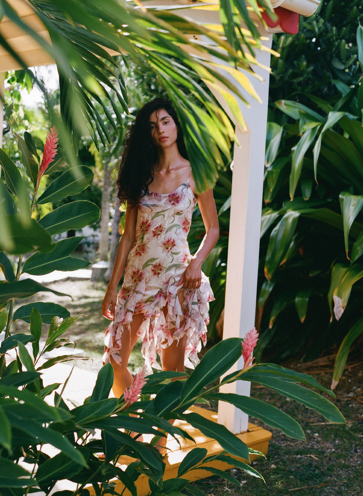 For Love & Lemons Sunrise Lily Beaded Mini Dress