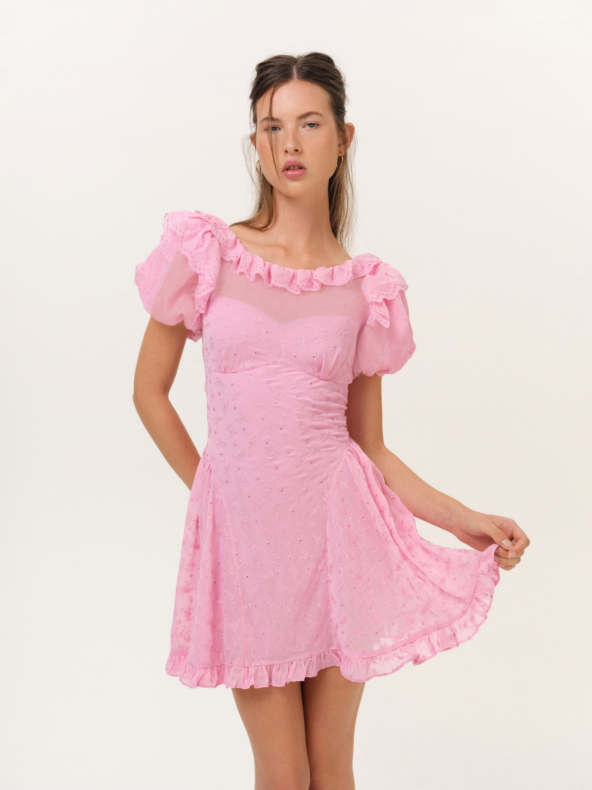 For Love & Lemons Hamptons Eyelet Mini Dress