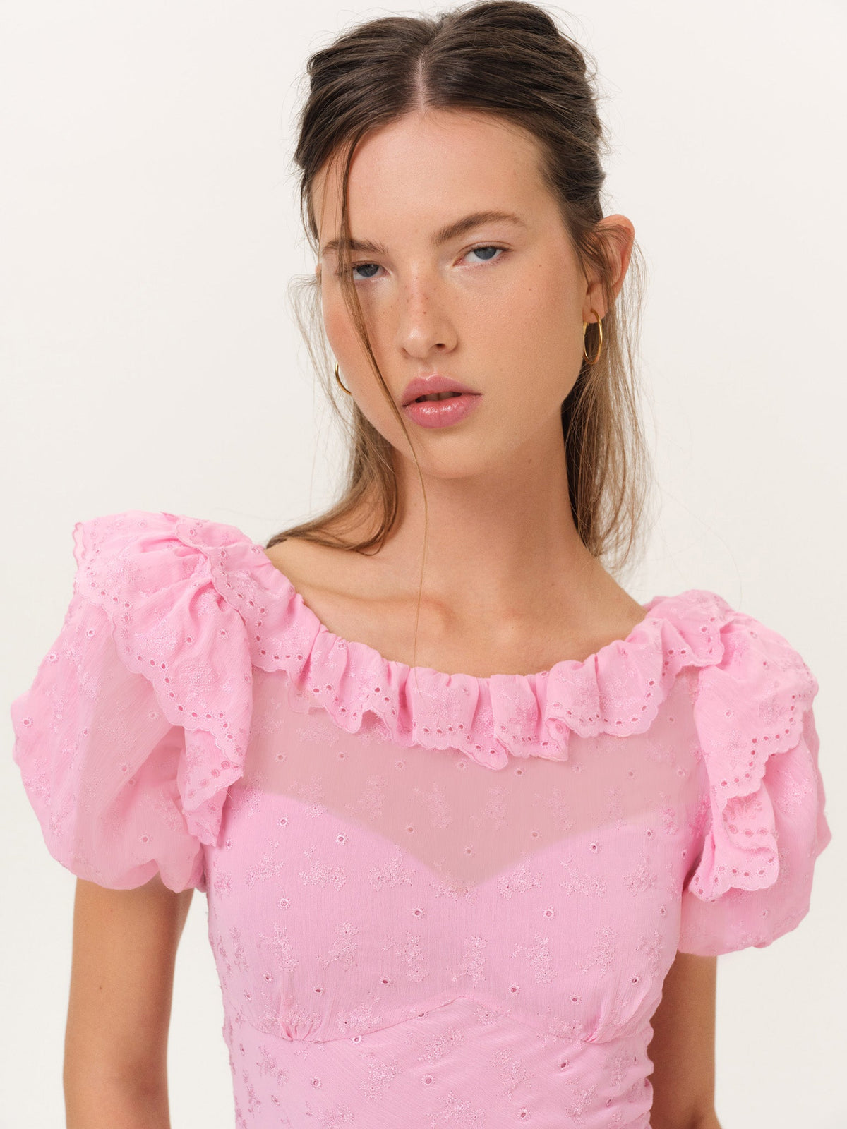 For Love & Lemons Hamptons Eyelet Mini Dress