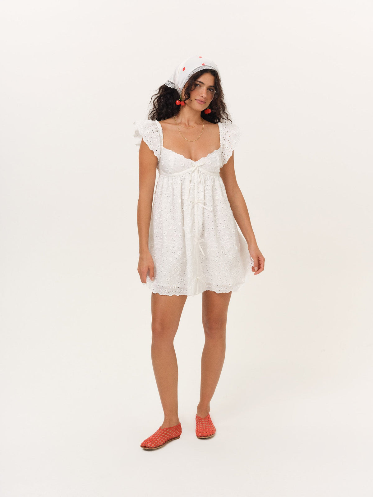 For Love & Lemons Laura Eyelet Mini Dress