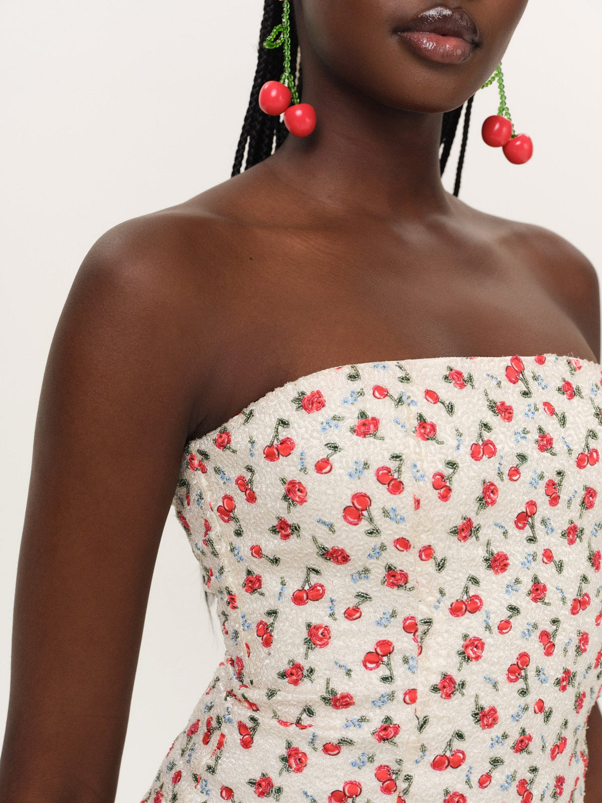 For Love & Lemons Cherry Beaded Mini Dress