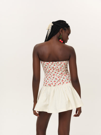 For Love & Lemons Cherry Beaded Mini Dress