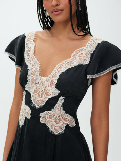 For Love & Lemons Luna Rose Mini Dress