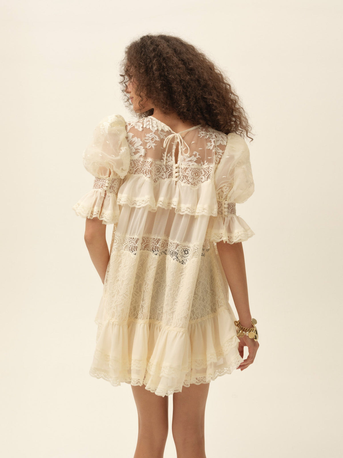 For Love & Lemons Elara Ruffle Mini Dress