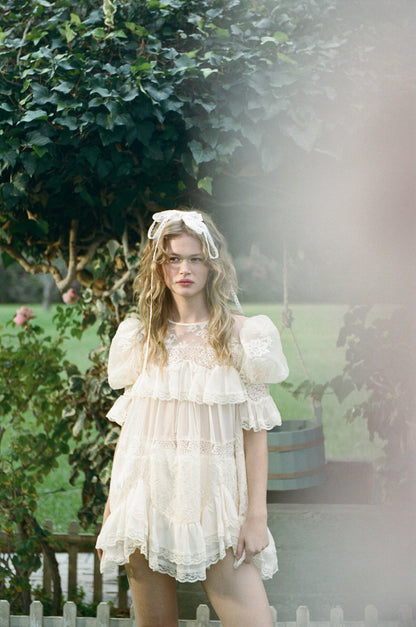 For Love & Lemons Elara Ruffle Mini Dress