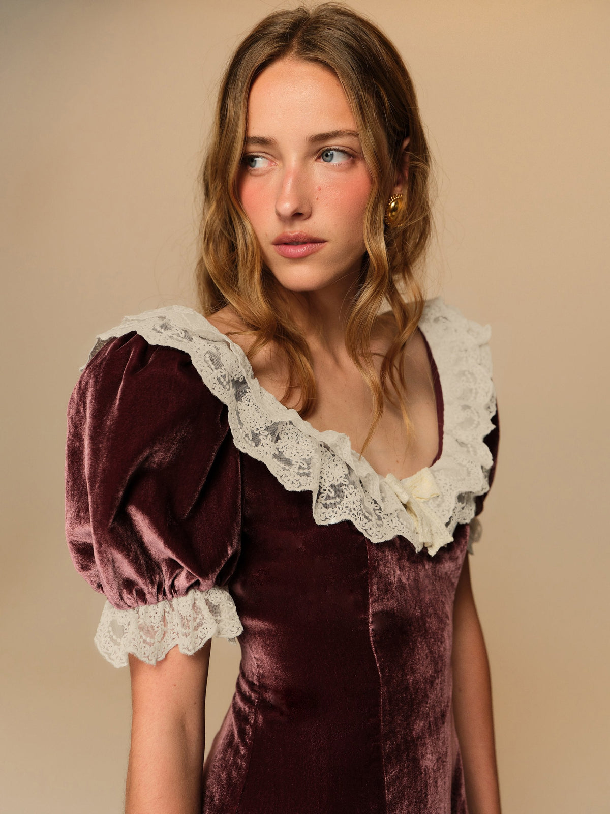 For Love & Lemons La Vie En Bow Velvet Mini Dress