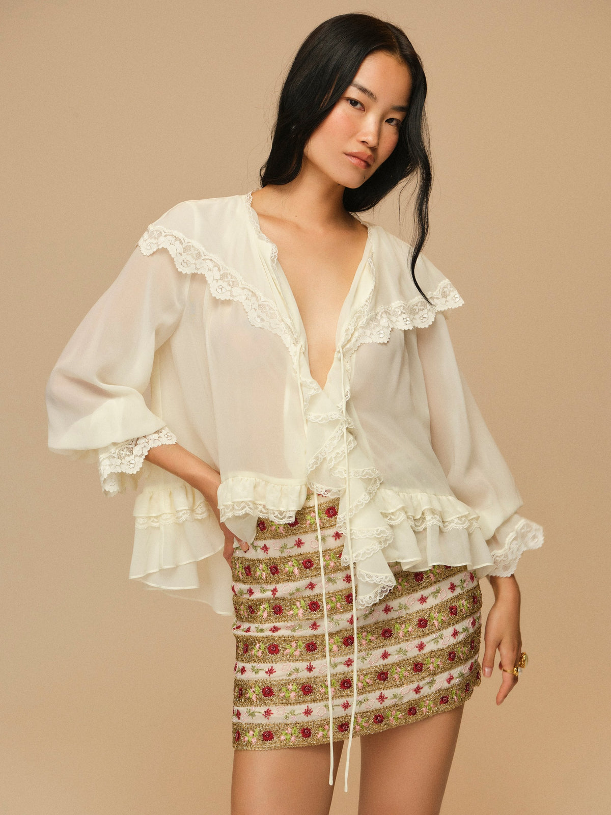 For Love & Lemons Marle Mini Skirt