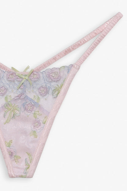 For Love & Lemons Pastel Bouquets Thong Panty