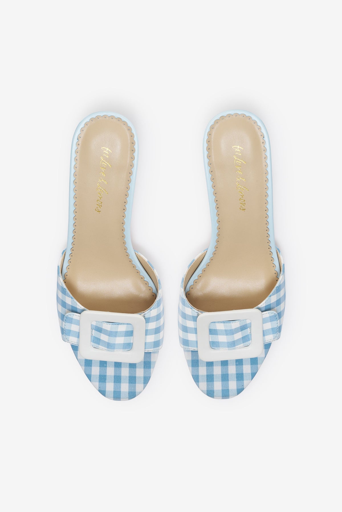 For Love & Lemons Eloise Gingham Buckle Mule