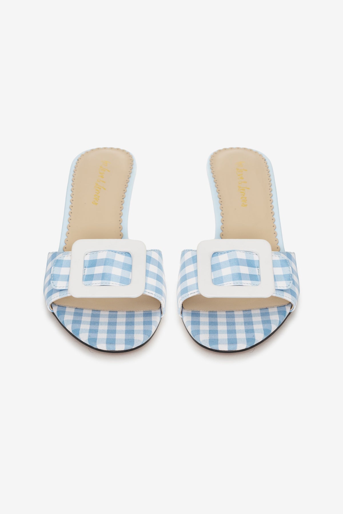 For Love & Lemons Eloise Gingham Buckle Mule