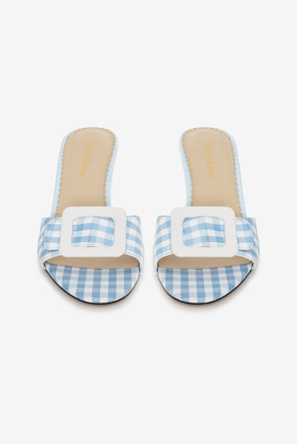 For Love & Lemons Eloise Gingham Buckle Mule
