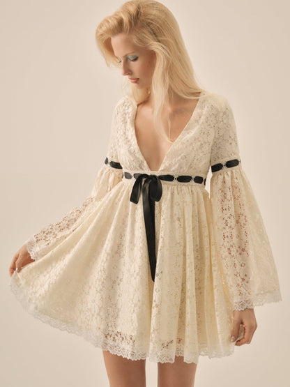 For Love & Lemons Creampuff Lace Mini Dress