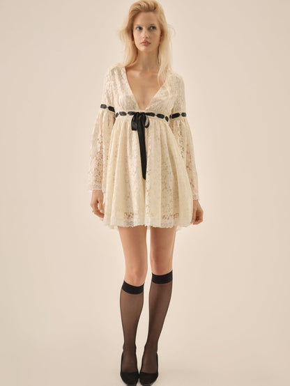 For Love & Lemons Creampuff Lace Mini Dress