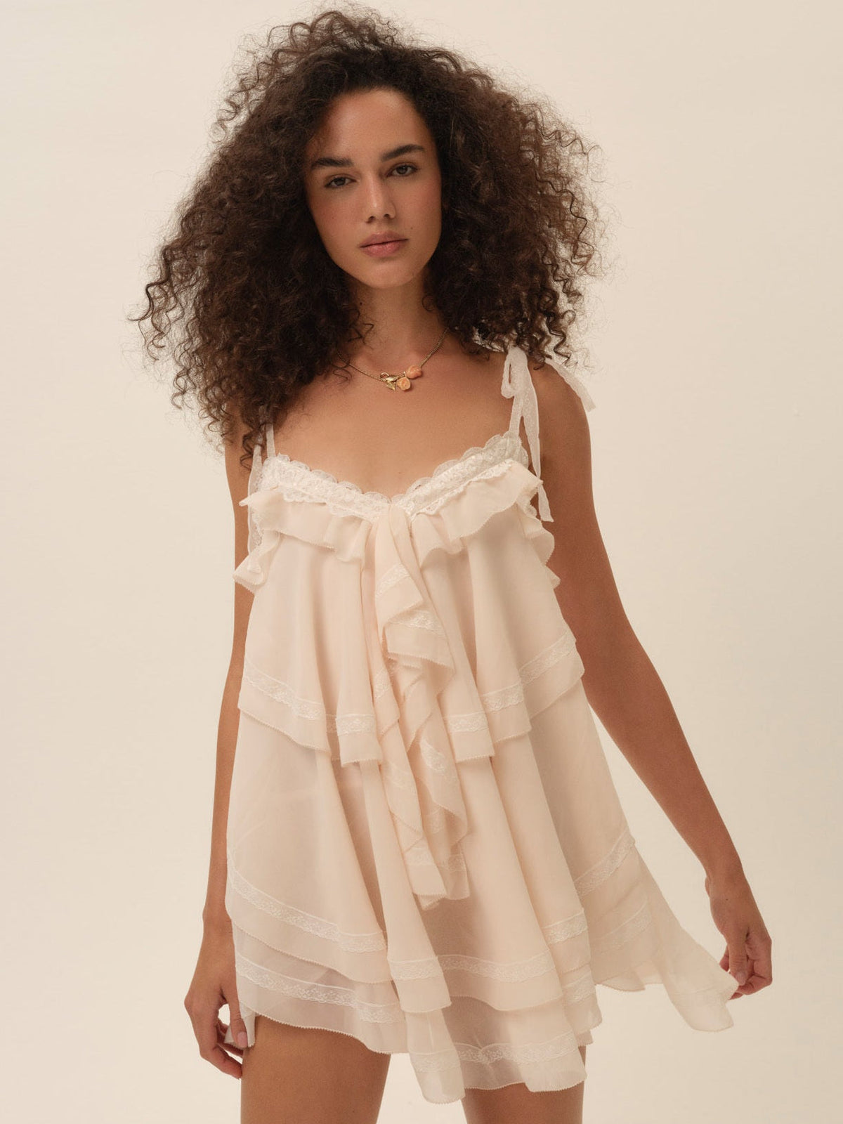 For Love & Lemons Juniper Ruffle Mini Dress