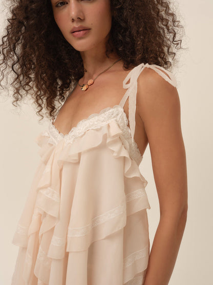 For Love & Lemons Juniper Ruffle Mini Dress