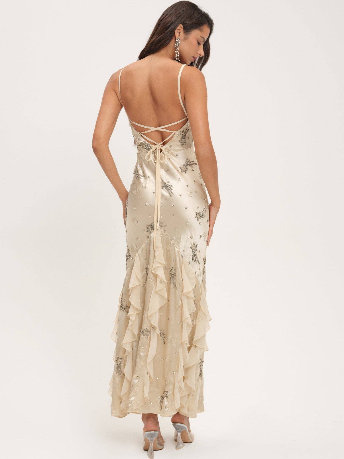 For Love & Lemons Elea Beaded Maxi Dress