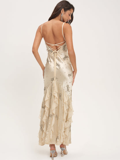 For Love & Lemons Elea Beaded Maxi Dress