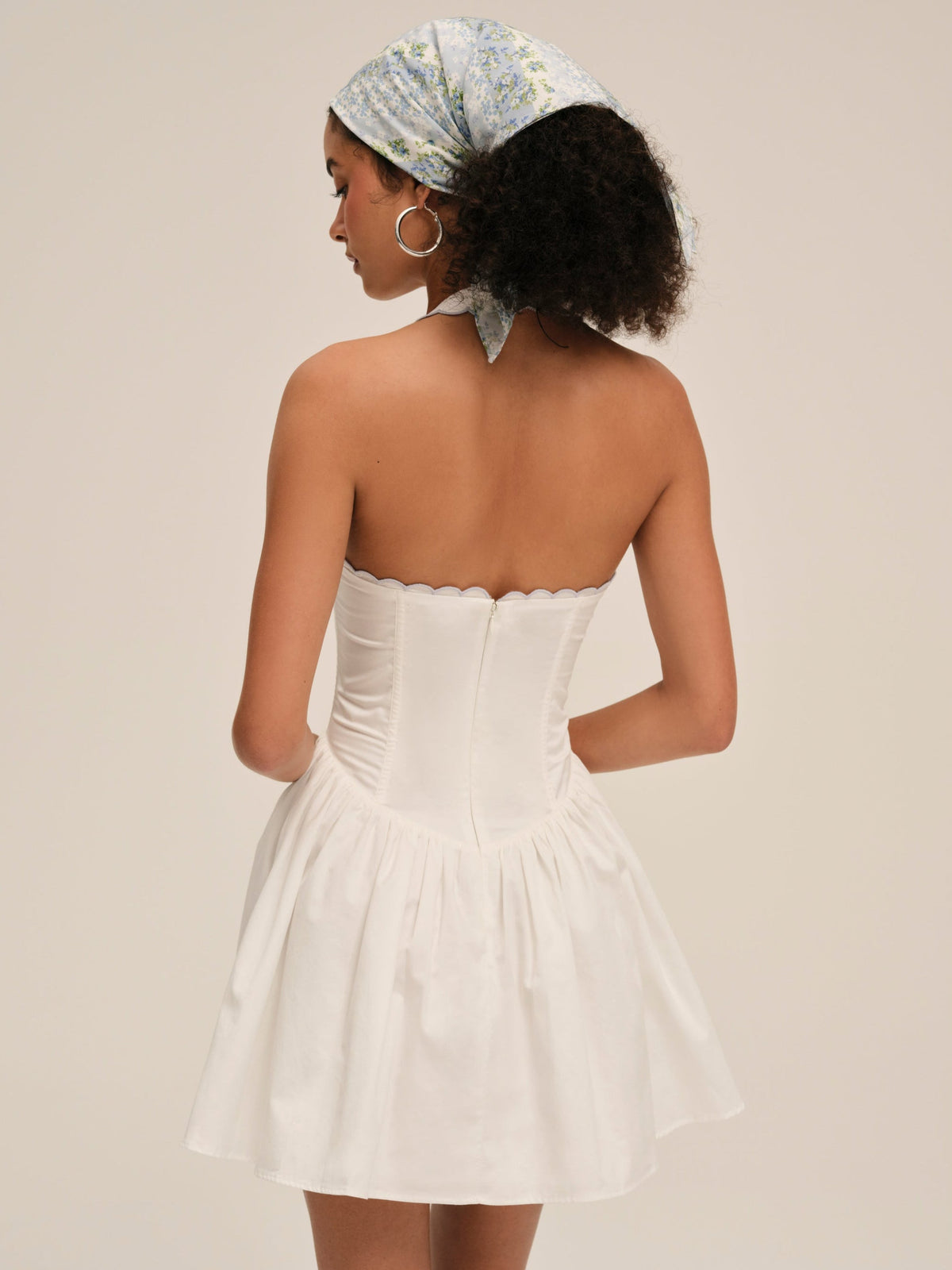 For Love & Lemons Tea Time Poplin Bustier Mini Dress