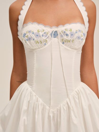 For Love & Lemons Tea Time Poplin Bustier Mini Dress