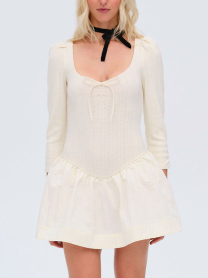 For Love & Lemons Aliyah Pointelle Mini Dress