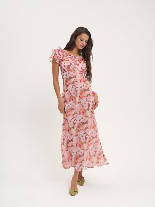 For Love & Lemons Fallen Floral Maxi Dress