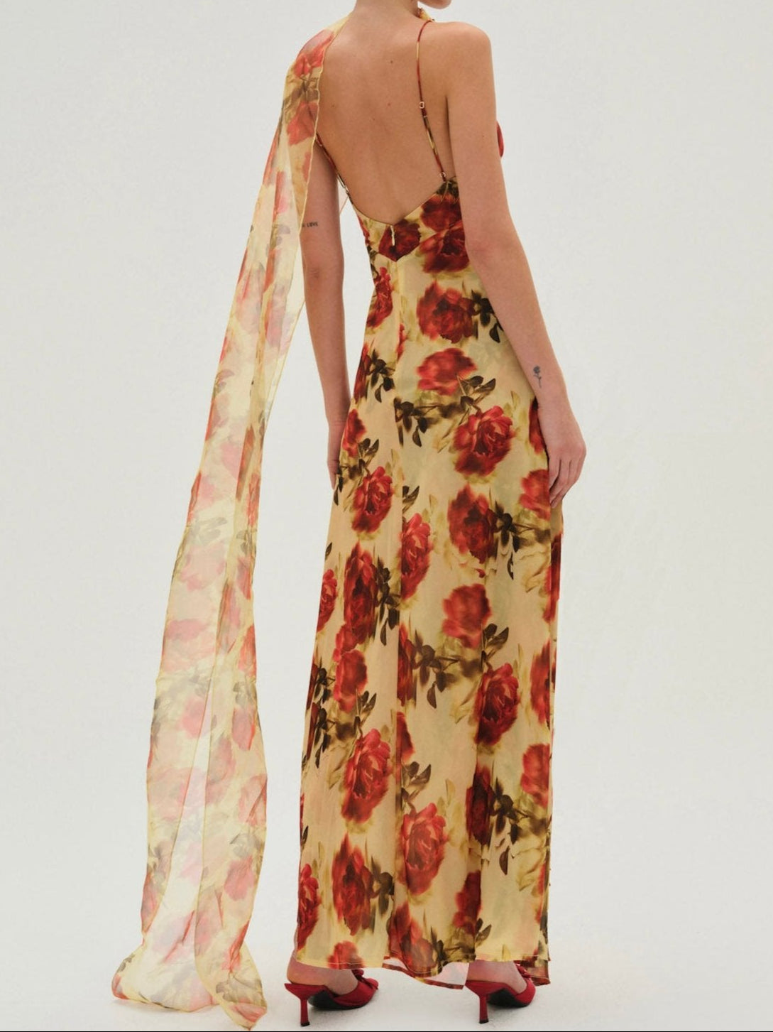 For Love & Lemons Floral Stems Maxi Dress