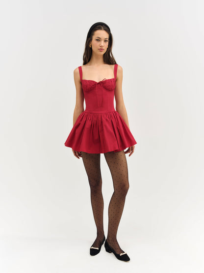 For Love & Lemons Helena Poplin Bustier Mini Dress