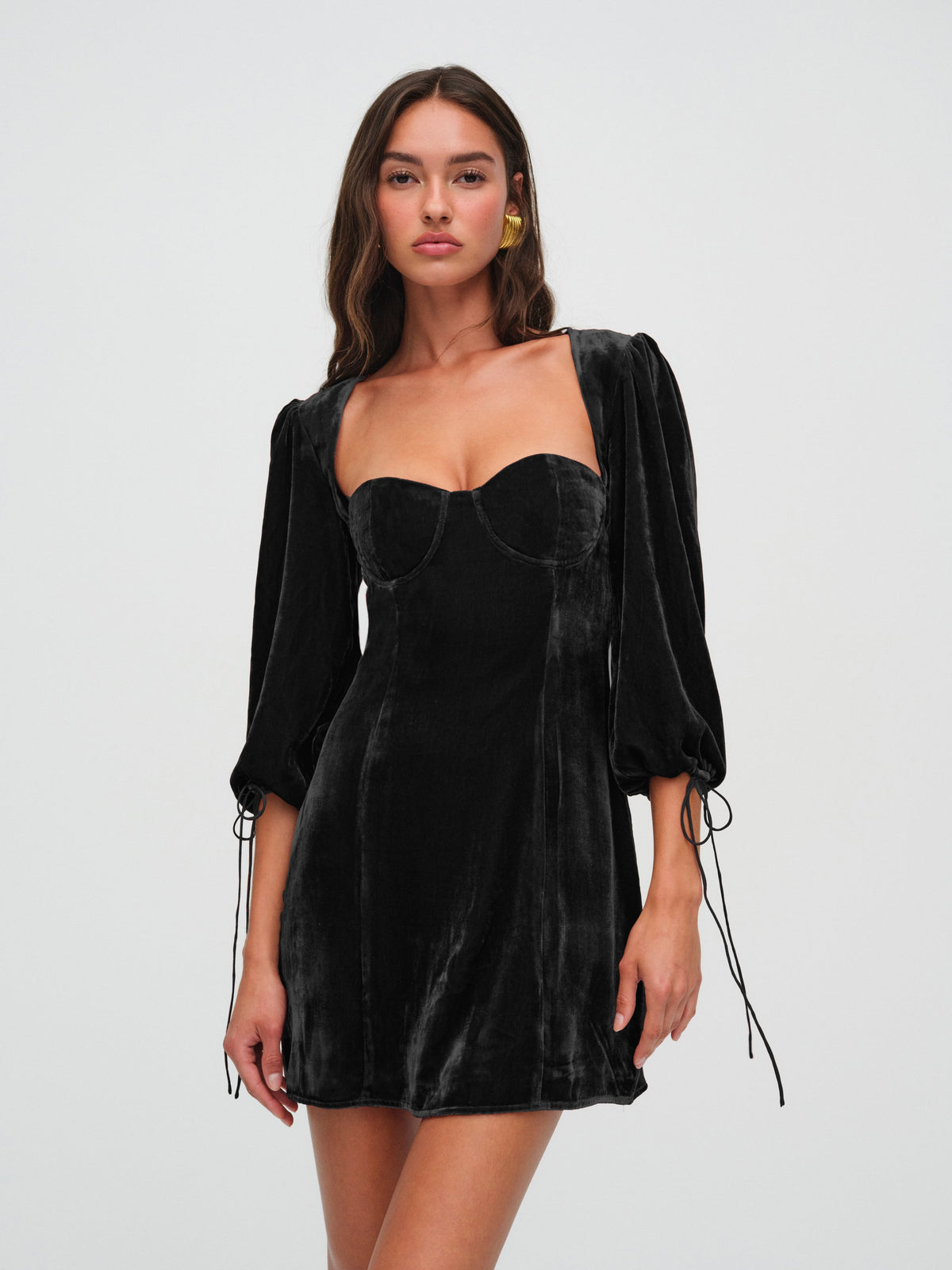 For Love & Lemons Nadine Velvet Mini Dress