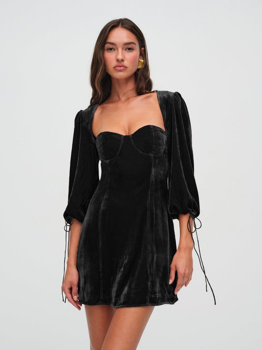 For Love & Lemons Nadine Velvet Mini Dress