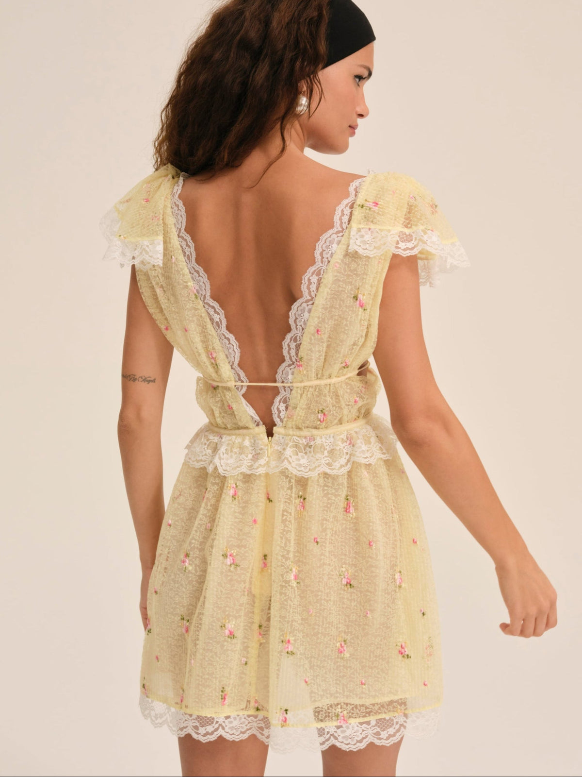 For Love & Lemons Poppy Lace Mini Dress