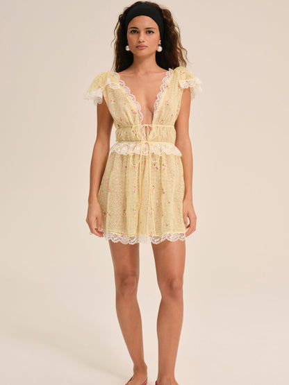For Love & Lemons Poppy Lace Mini Dress