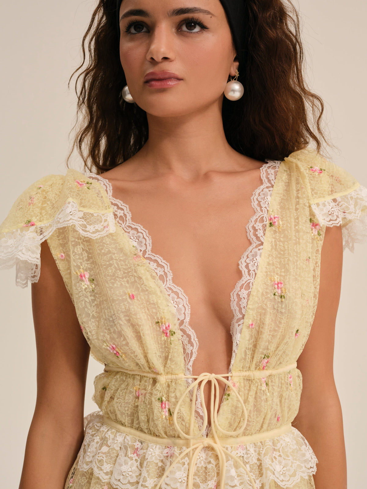 For Love & Lemons Poppy Lace Mini Dress
