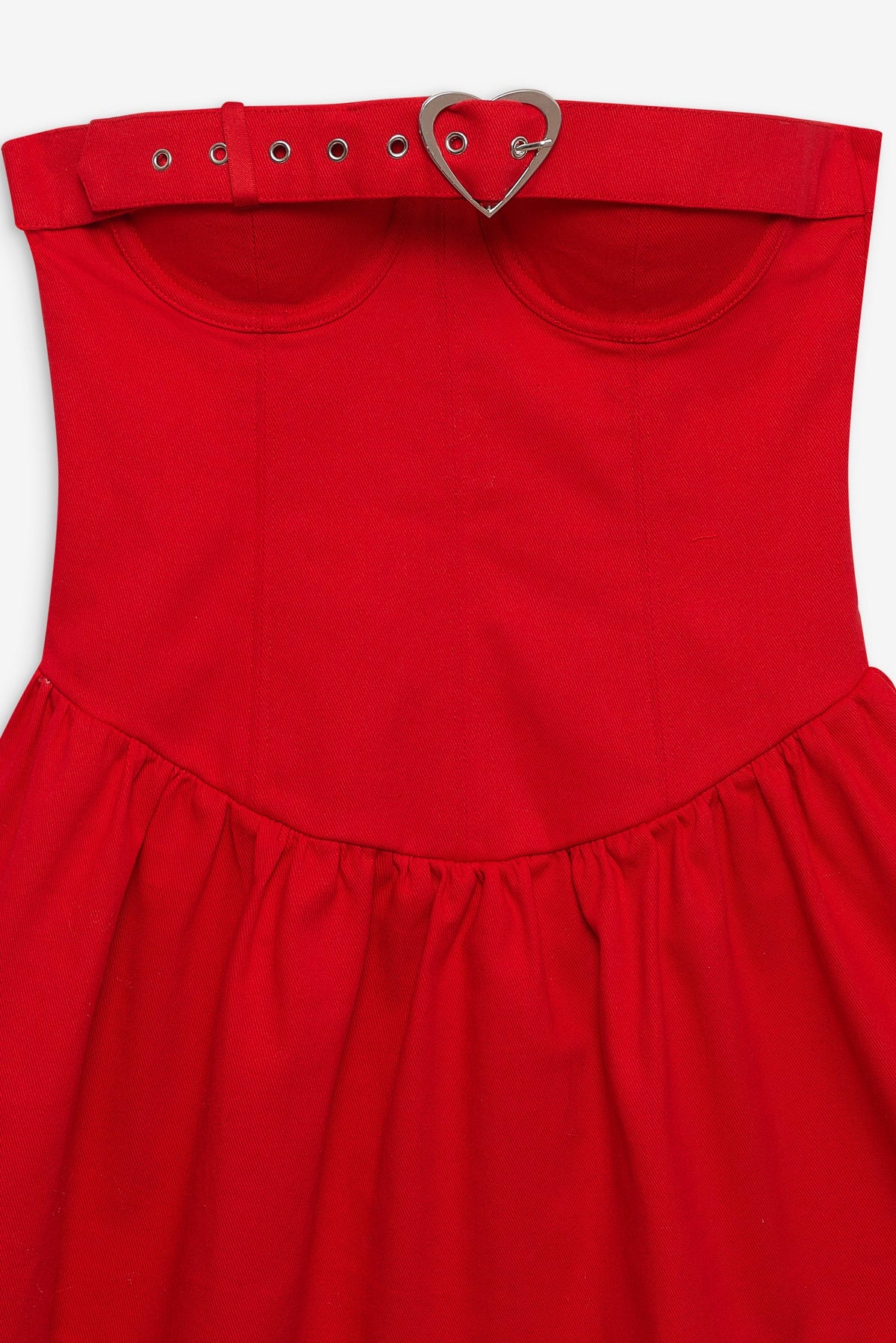 For Love & Lemons Lipstick Denim Mini Dress