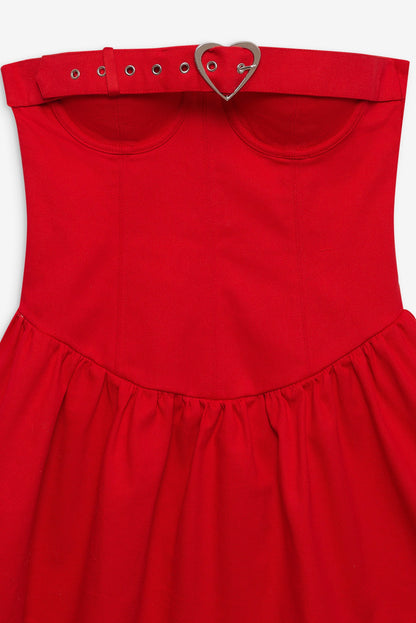 For Love & Lemons Lipstick Denim Mini Dress