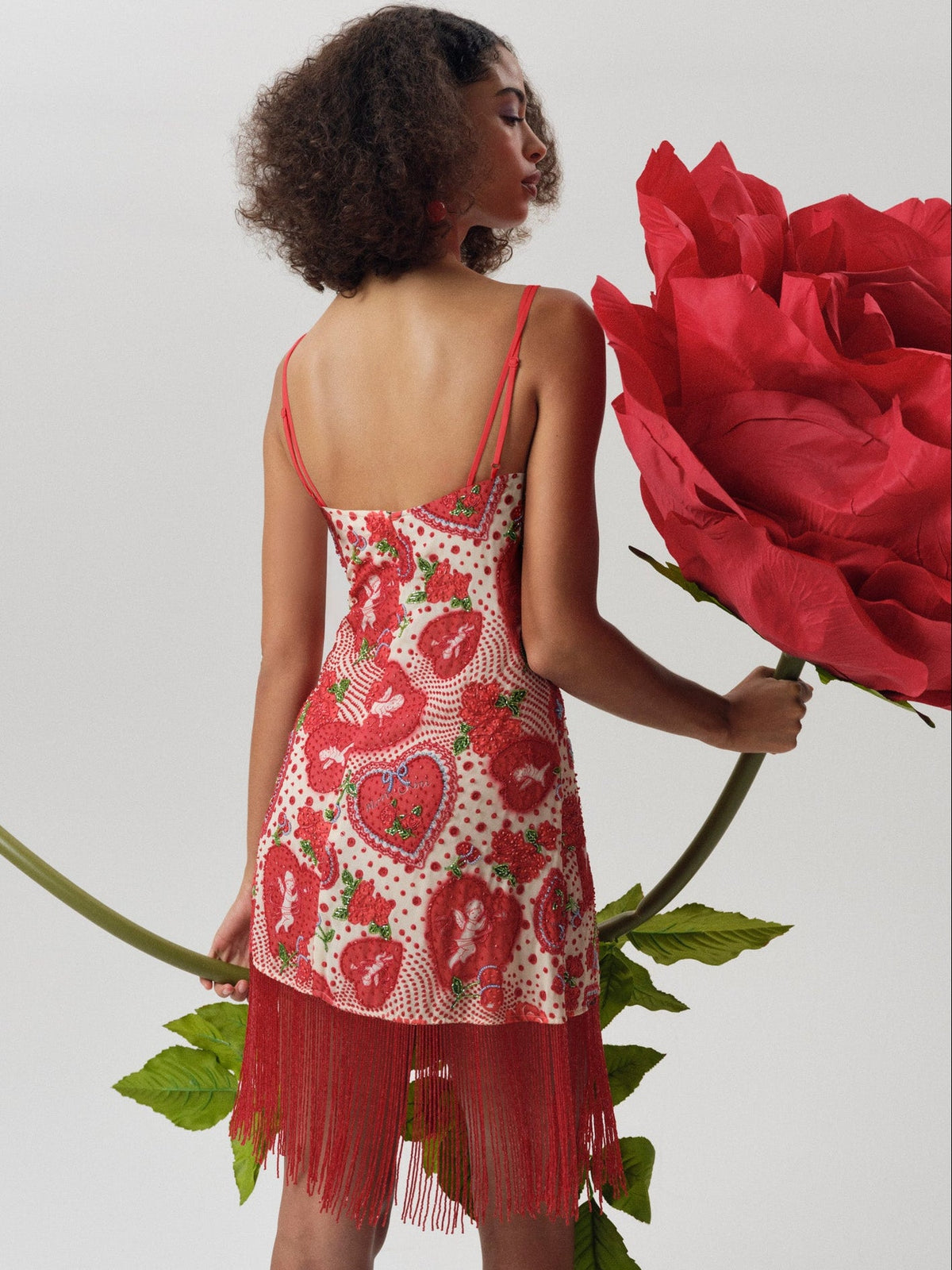 For Love & Lemons Cupid Beaded Dot Mini Dress