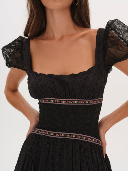 For Love & Lemons Verbana Eyelet Midi Dress