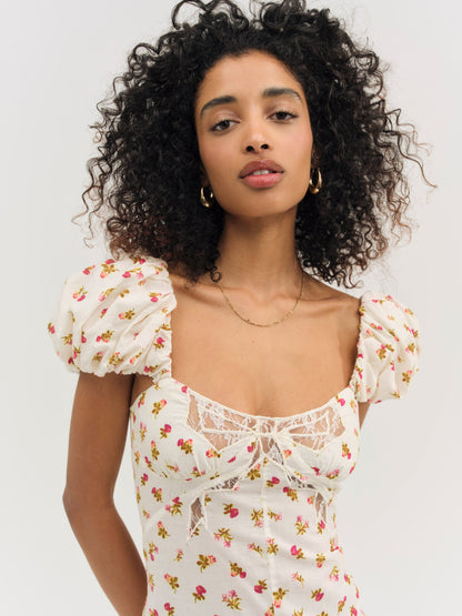 For Love & Lemons Adahlia Floral Midi Dress
