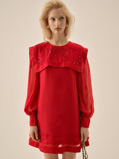 For Love & Lemons Betsy Bow Mini Dress