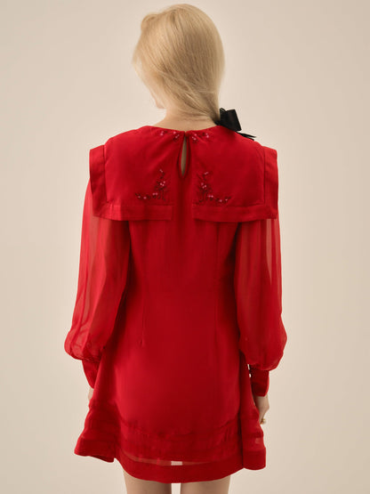 For Love & Lemons Betsy Bow Mini Dress