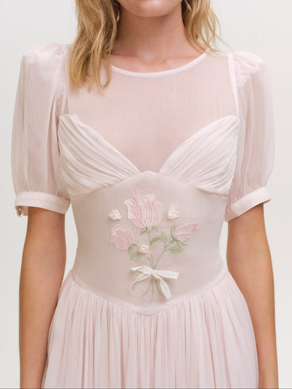 For Love & Lemons Rae Rose Maxi Dress