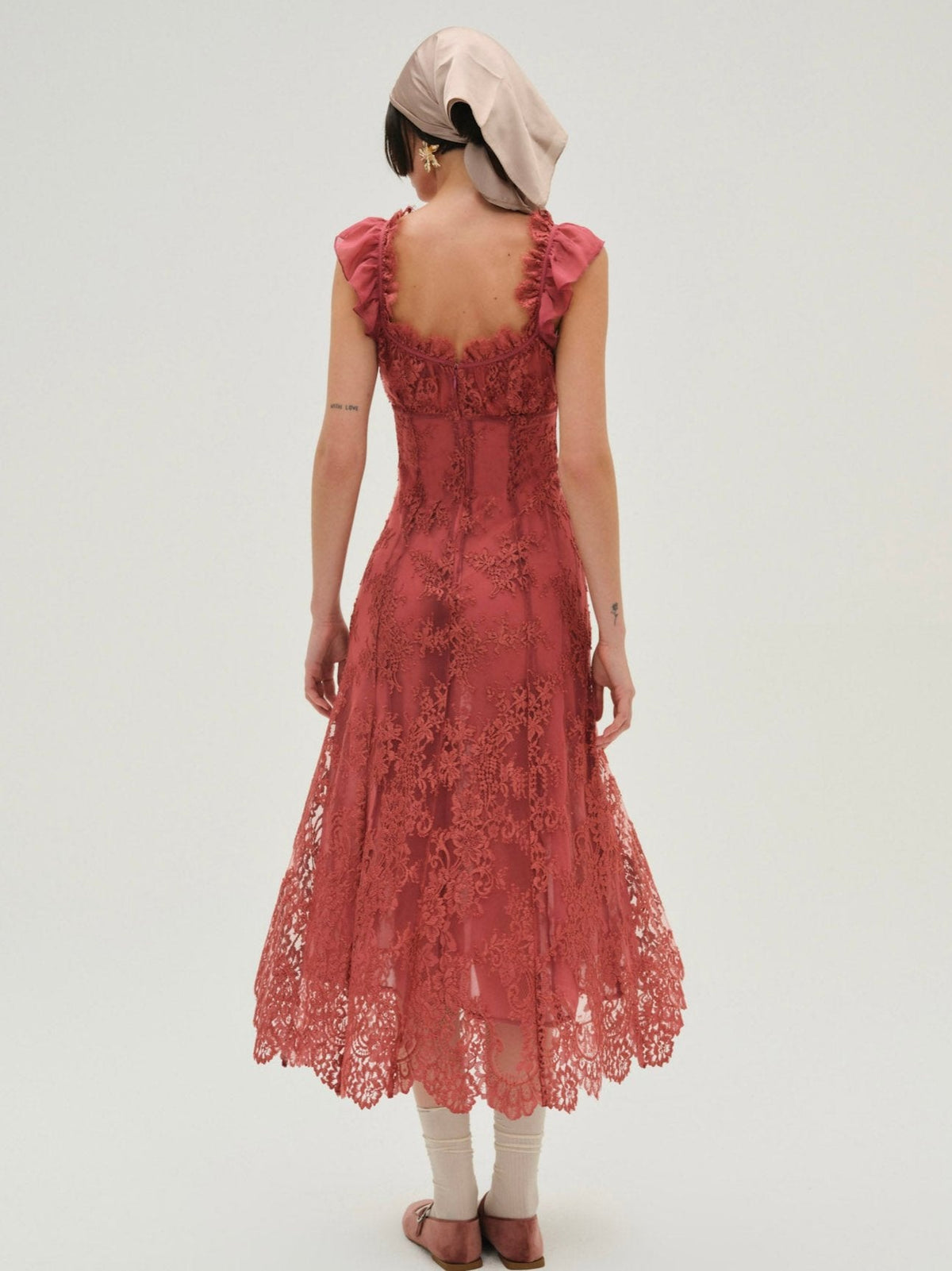 For Love & Lemons Holiday Lace Midi Dress