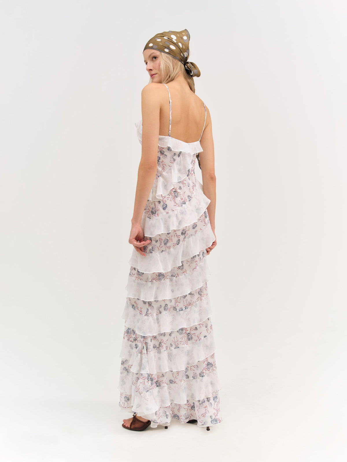 For Love & Lemons Debby Ruffled Maxi Dress