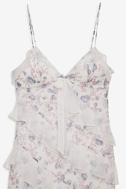 For Love & Lemons Debby Ruffled Maxi Dress