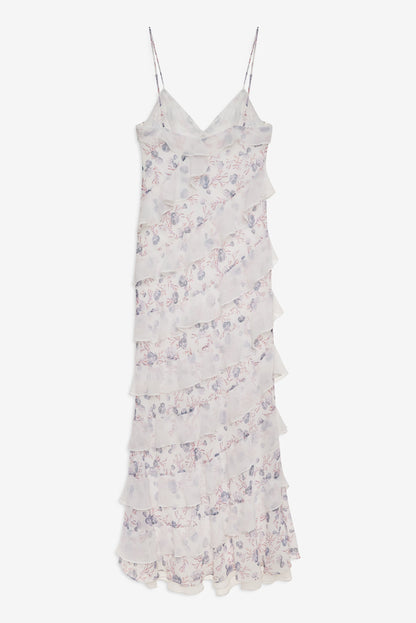 For Love & Lemons Debby Ruffled Maxi Dress