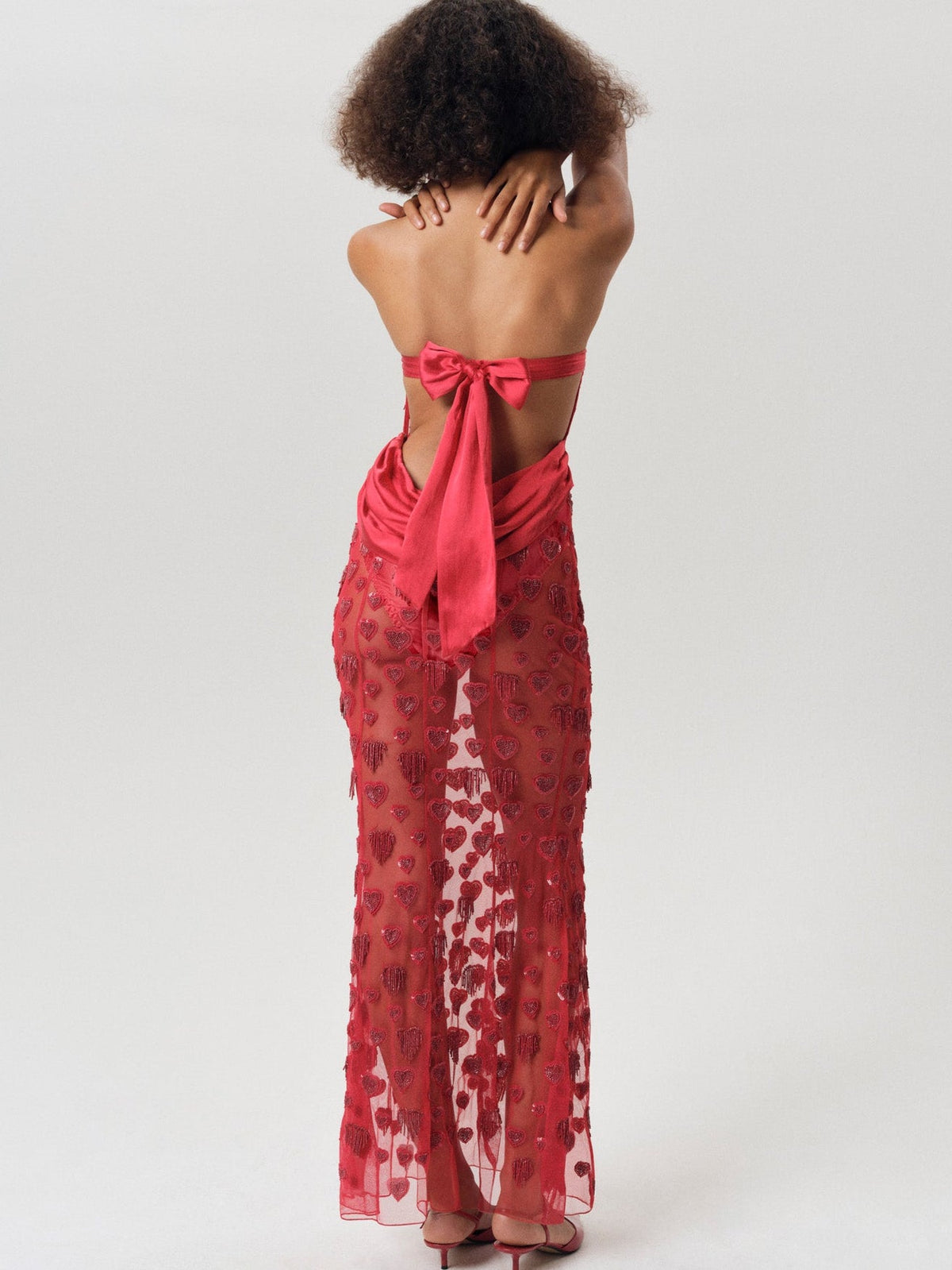 For Love & Lemons Fringe Hearts Maxi Dress