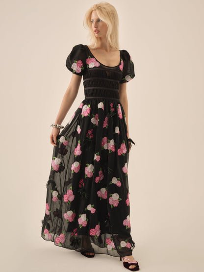 For Love & Lemons Midnight Garden Maxi Dress
