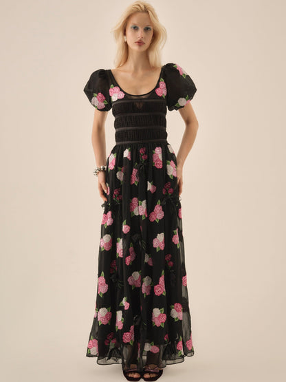 For Love & Lemons Midnight Garden Maxi Dress