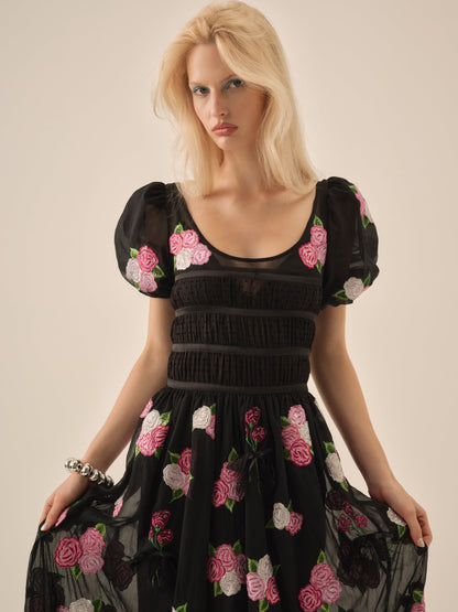 For Love & Lemons Midnight Garden Maxi Dress